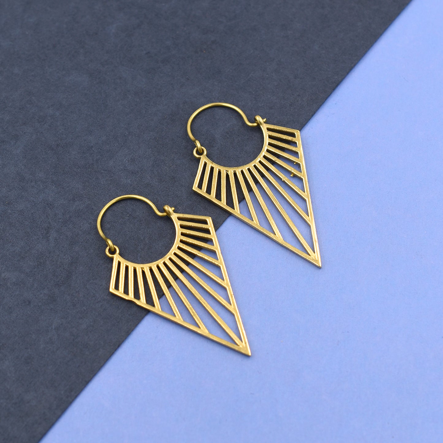 Triangular Rays Of Sun Hoop Earrings