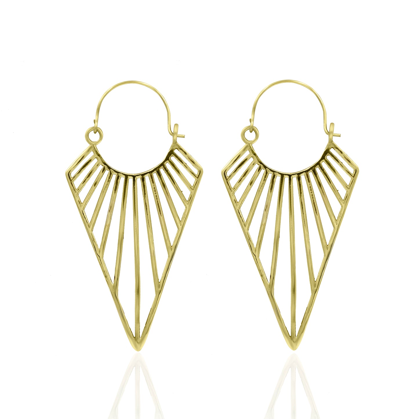 Triangular Rays Of Sun Hoop Earrings