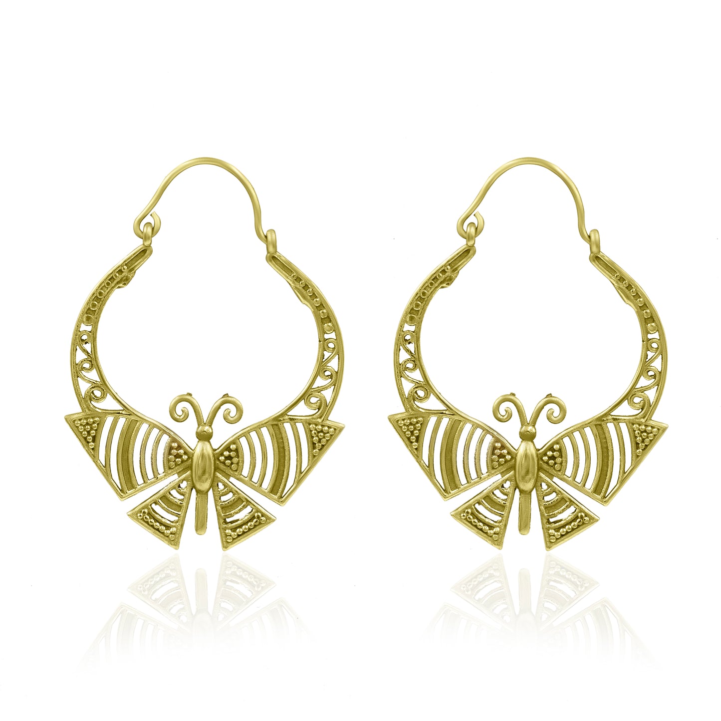 Butterfly In The Garden Hoop Earrings