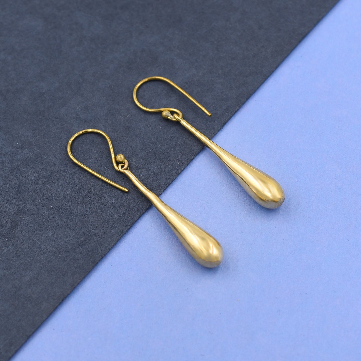 Long Pear Drops Hook Earrings