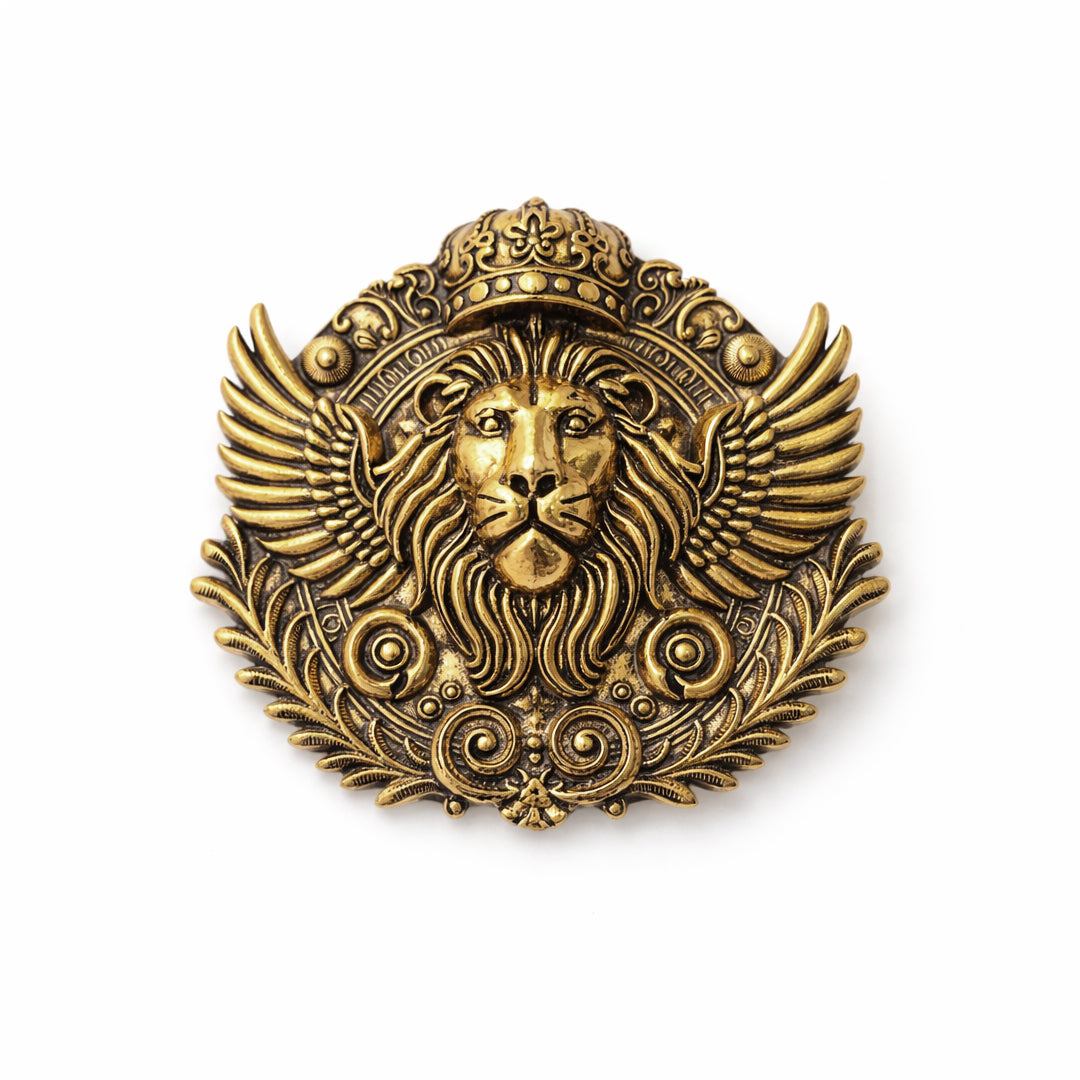 Antique Royal Lion Badge Brooch