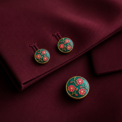 Floral Brass Button