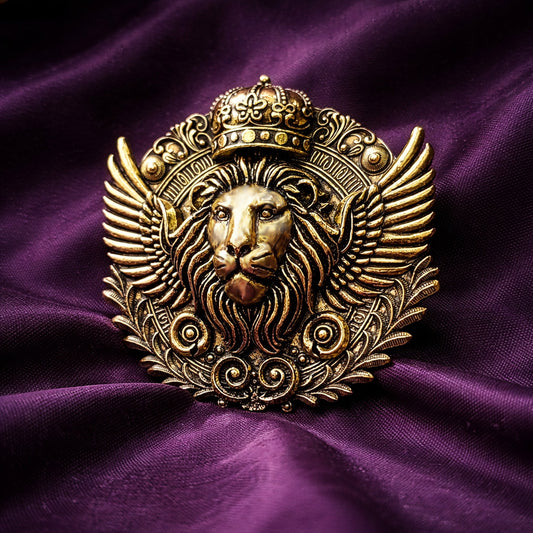 Antique Royal Lion Badge Brooch