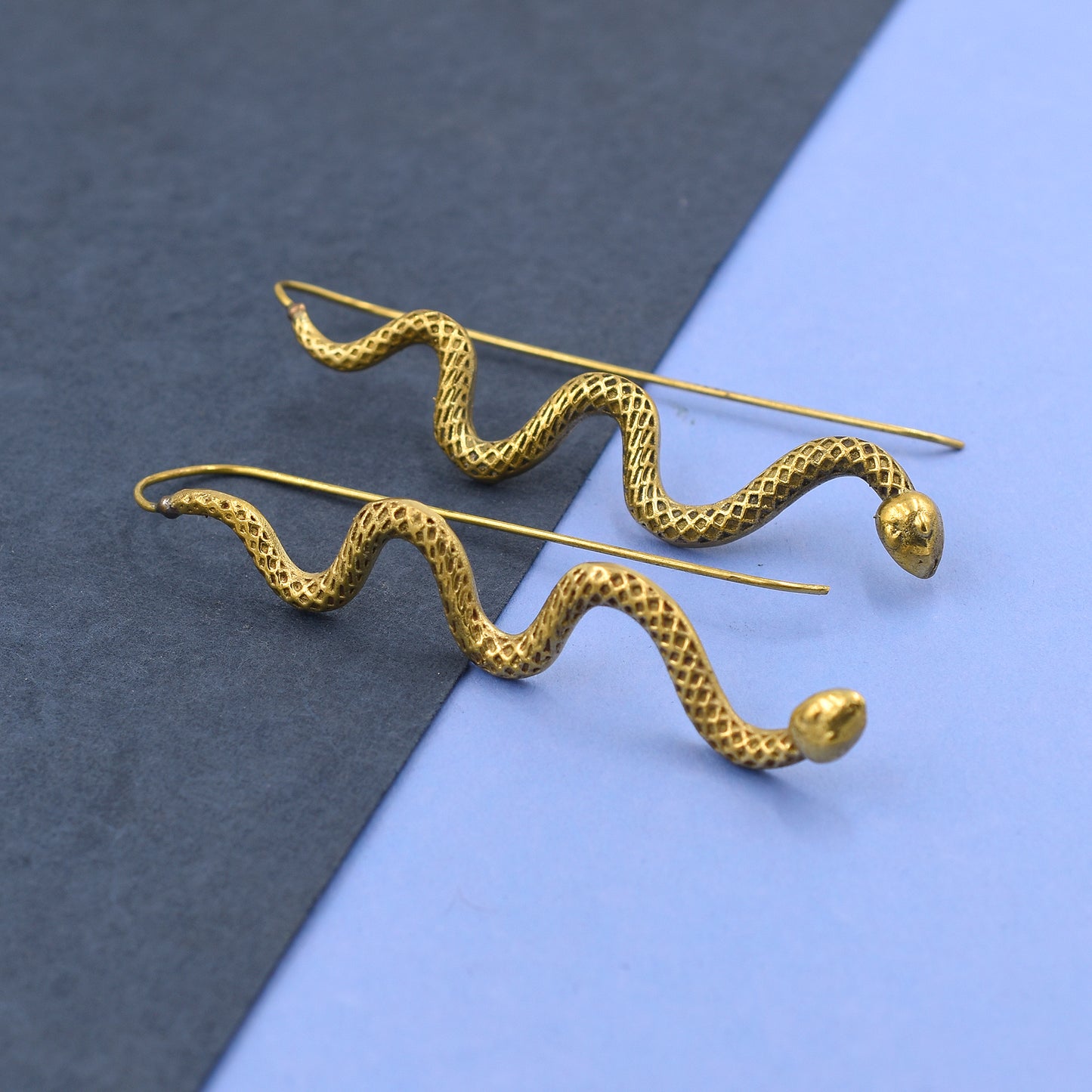 Snake On The Stick Hook Earrings