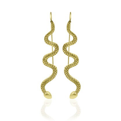 Snake On The Stick Hook Earrings