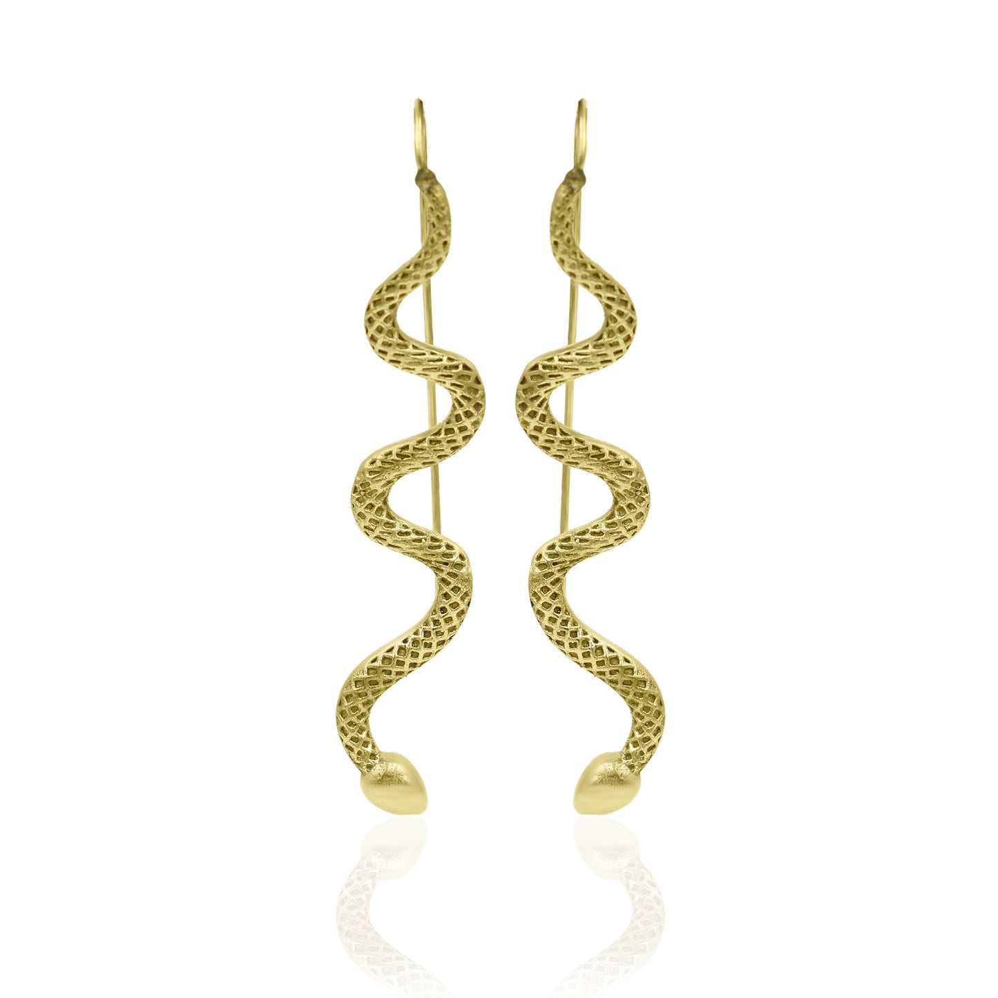 Snake On The Stick Hook Earrings