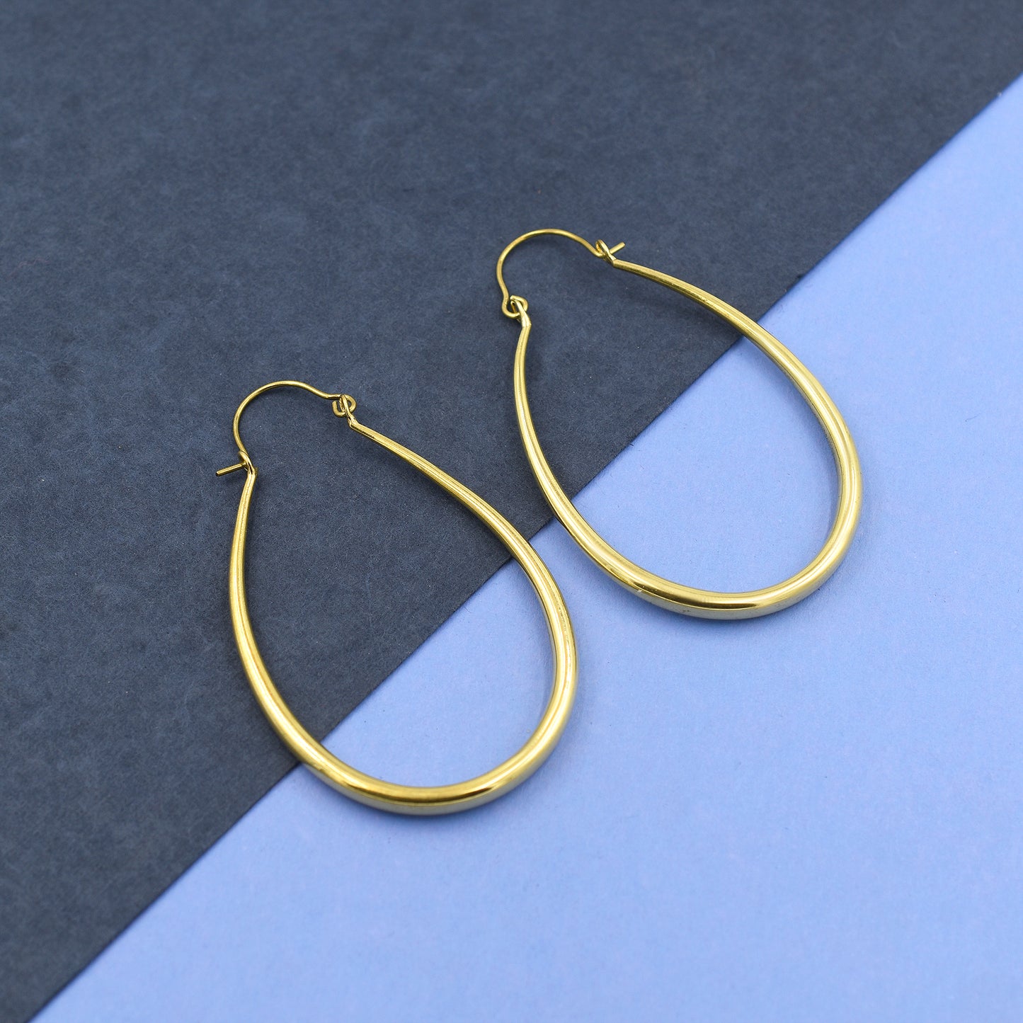 Elongated Hoop Earrings