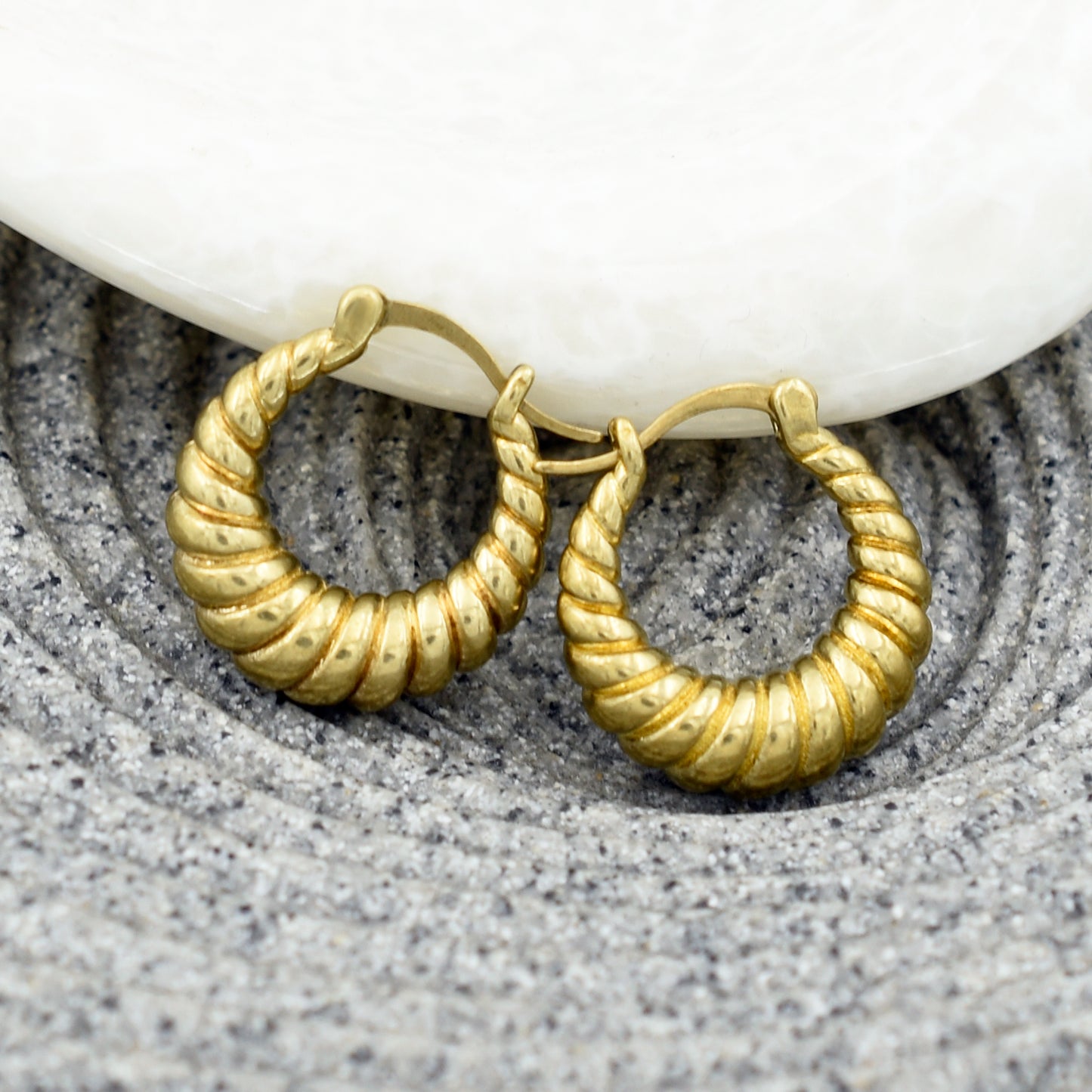 Twist In The Rope  Hoop Earrings