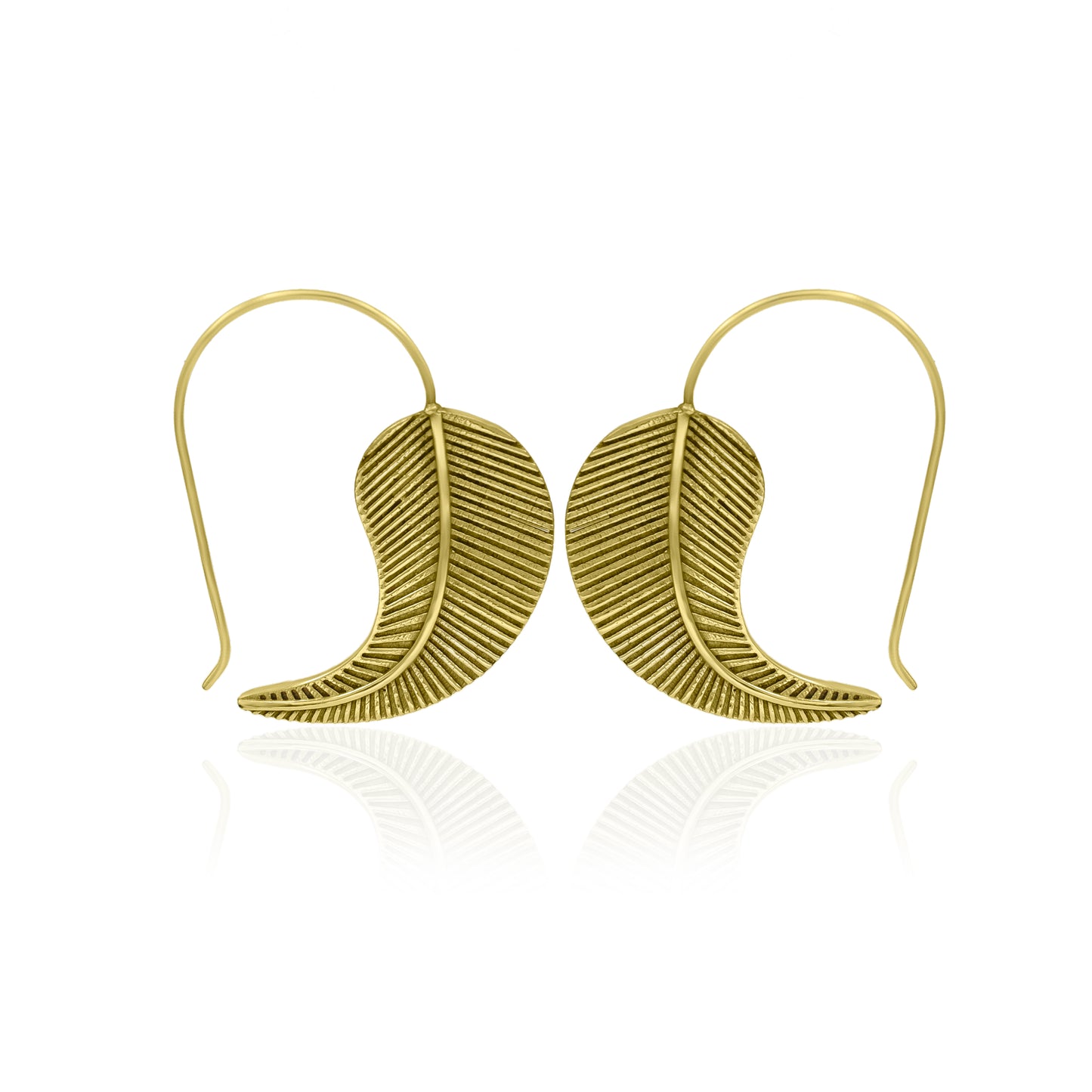 Twist Of Leaf Hook Earrings