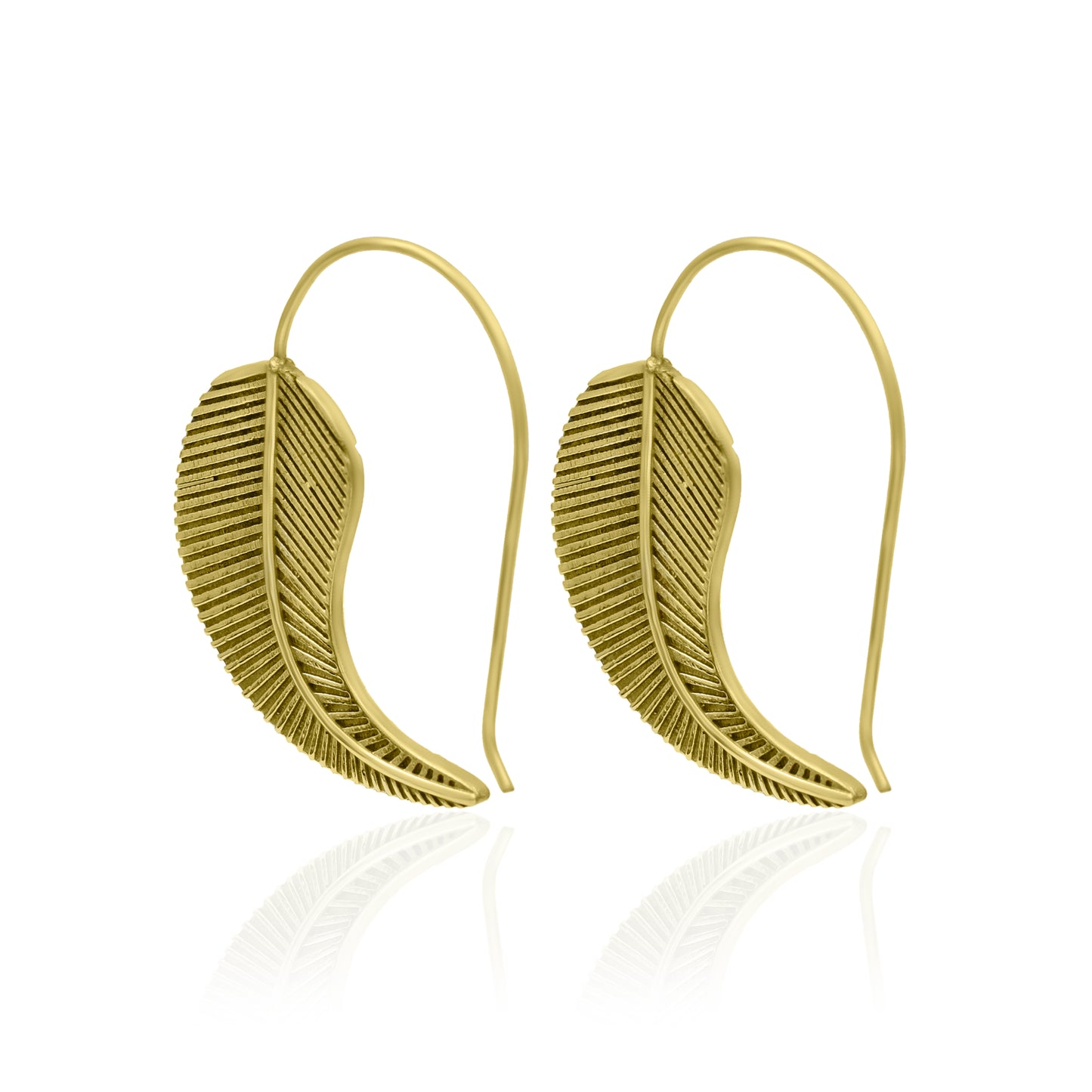 Twist Of Leaf Hook Earrings