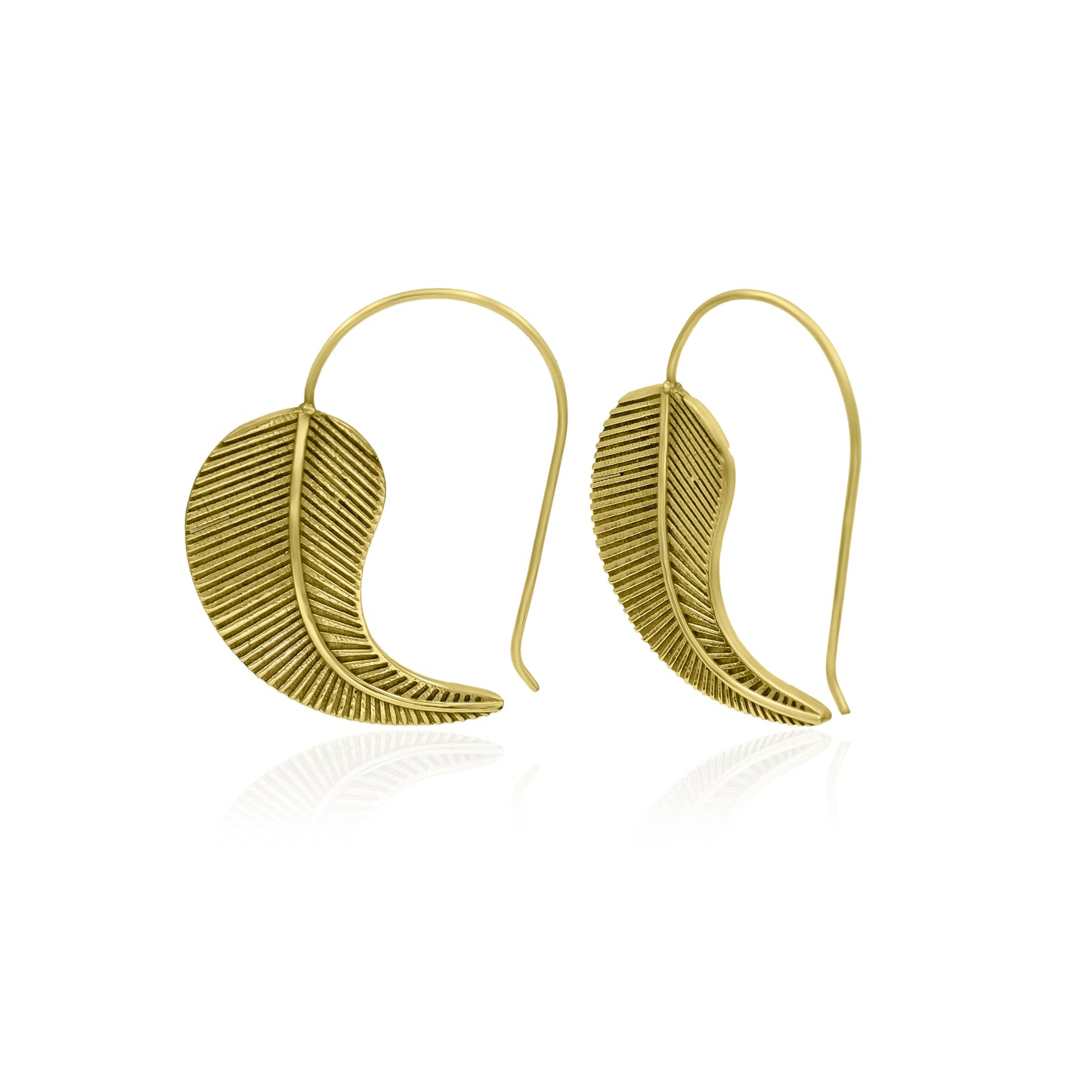 Twist Of Leaf Hook Earrings