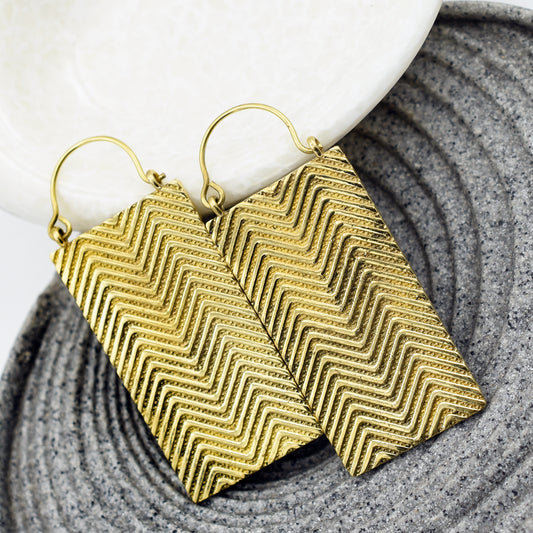 Jute Bag Hoop Earrings