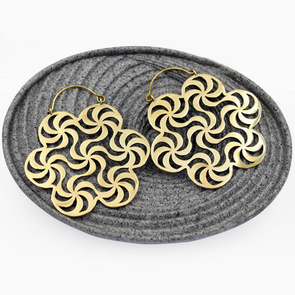 Floral Burst Hoop Earrings Premium