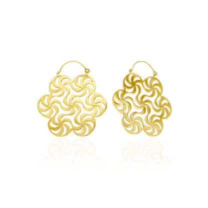 Floral Burst Hoop Earrings Premium