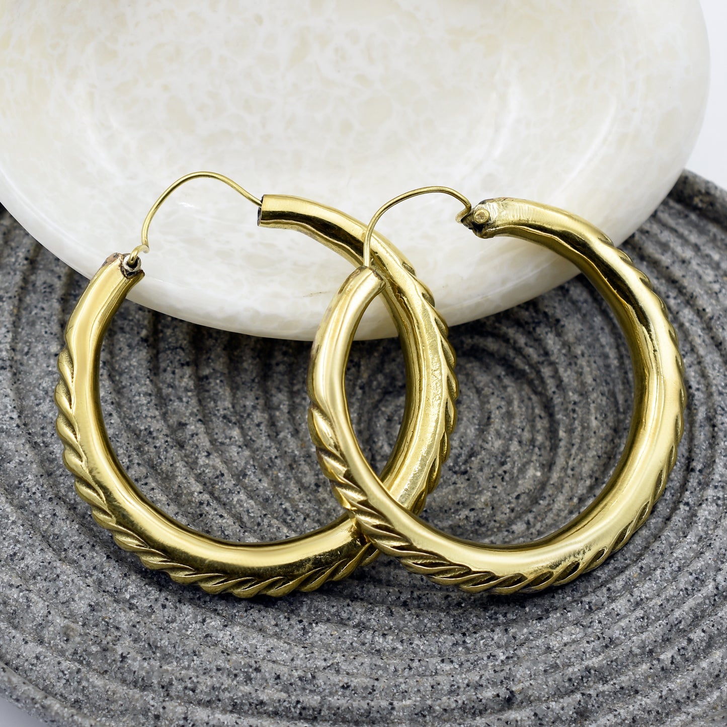 Textured Ring Hoop Earrings