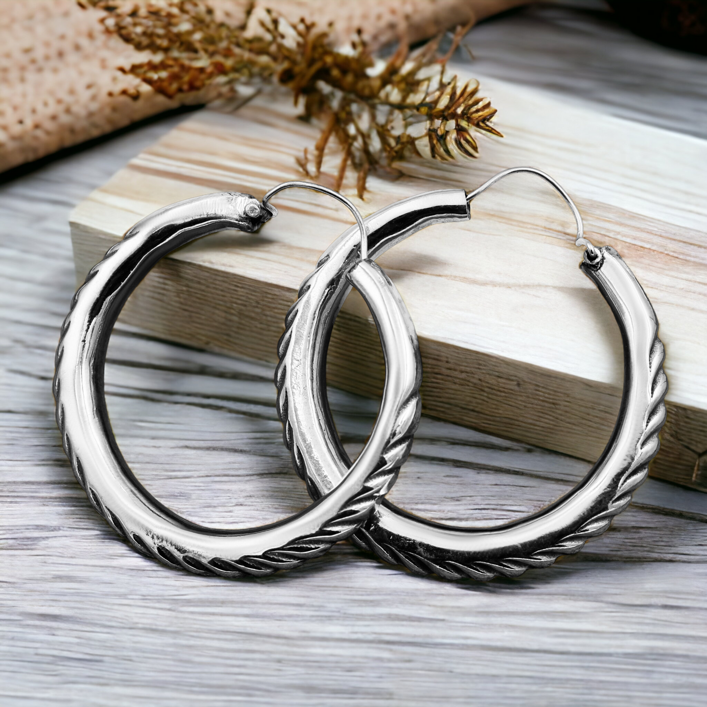 Textured Ring Hoop Earrings