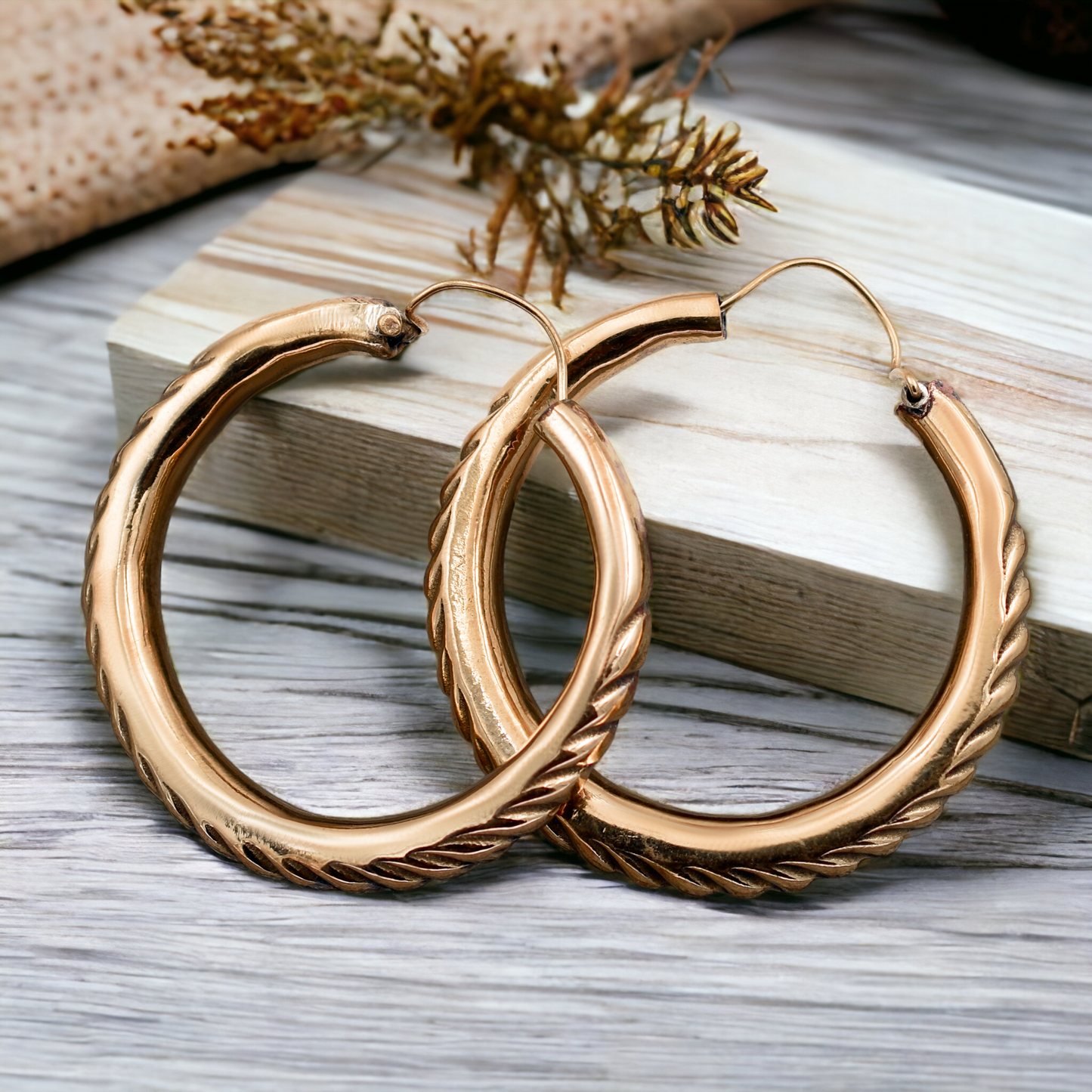 Textured Ring Hoop Earrings