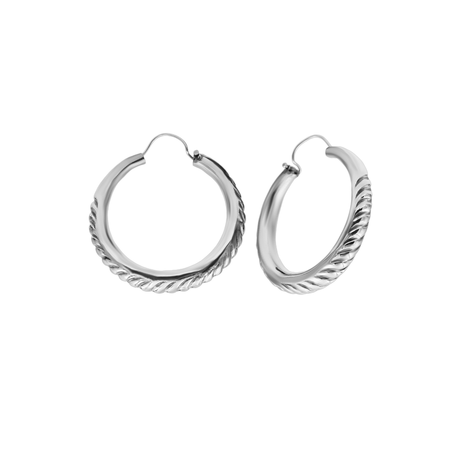 Textured Ring Hoop Earrings