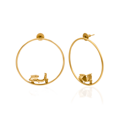 Scooter In The Ring Stud Earrings