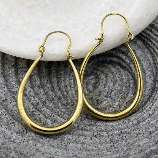 Elongate Oblong Hoop Earrings