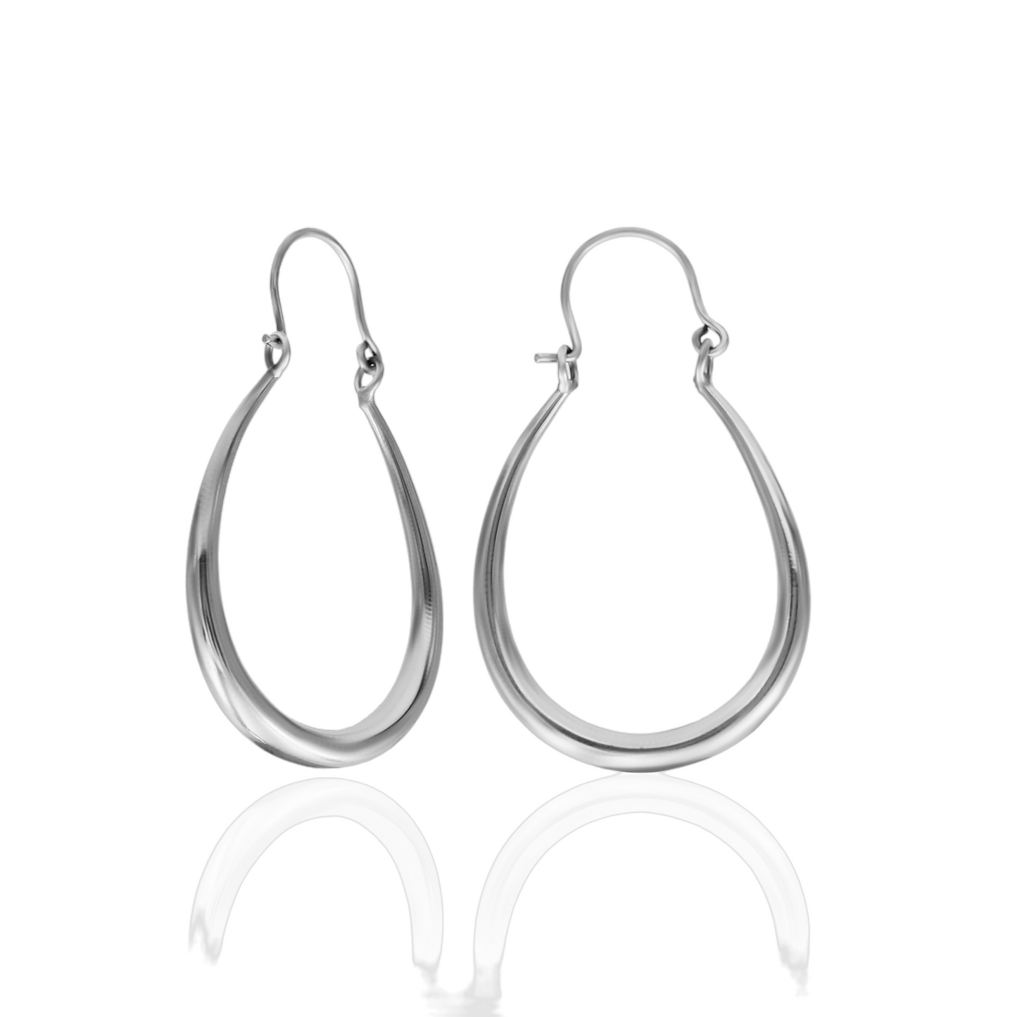 Elongate Oblong Hoop Earrings