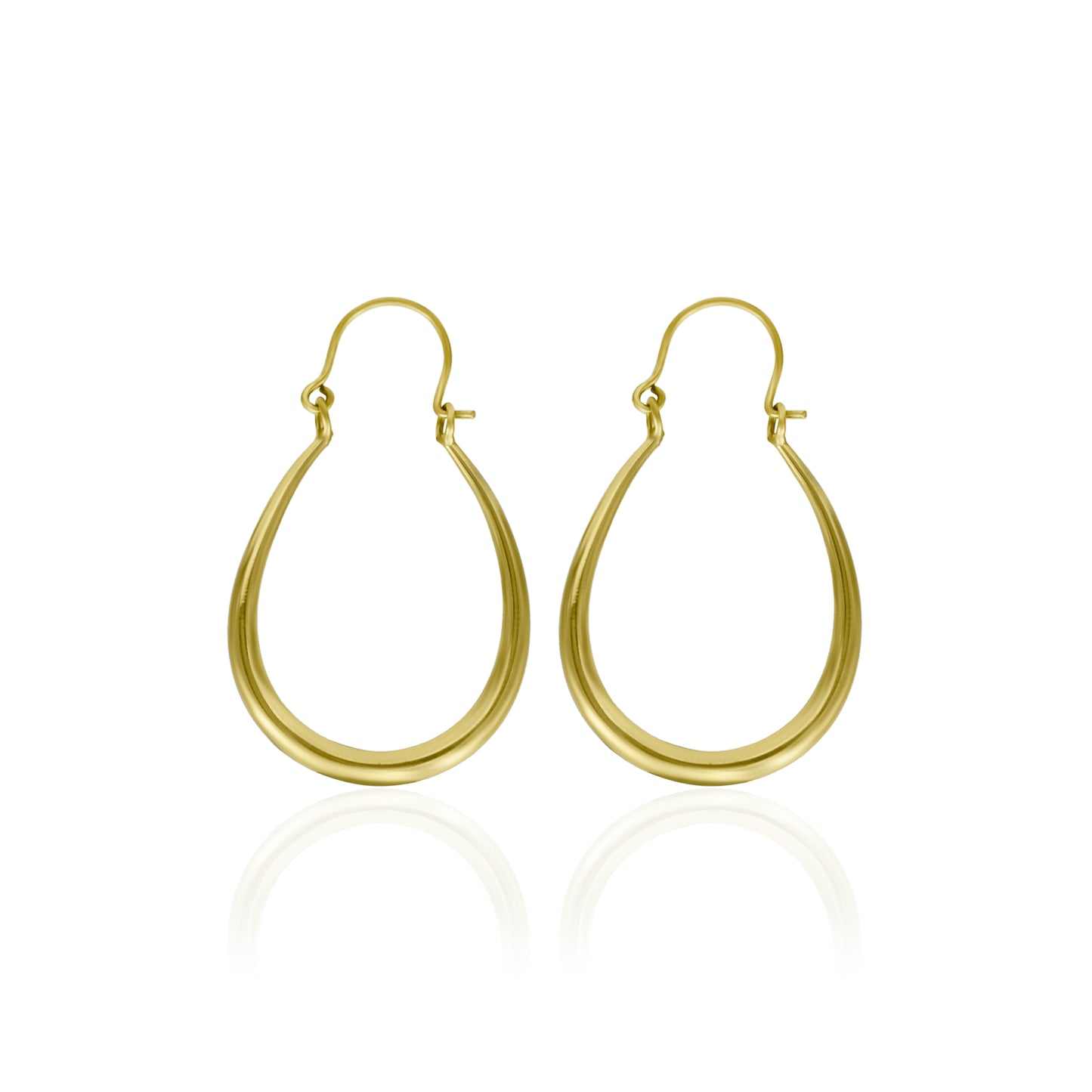 Elongate Oblong Hoop Earrings