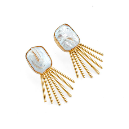 Pearl Blossom Stud Earrings