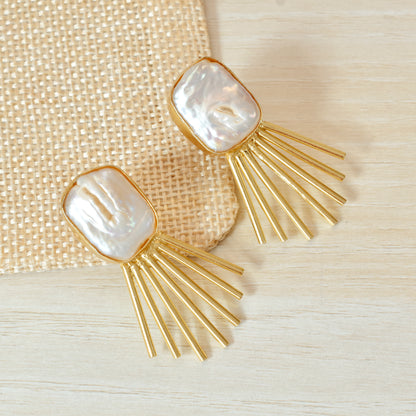 Pearl Blossom Stud Earrings