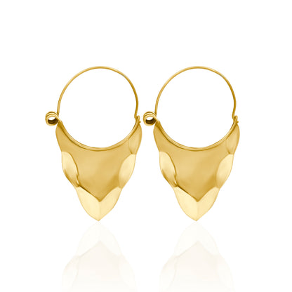 Inverted Hammered Cone Hoop Earrings