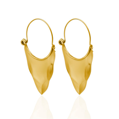 Inverted Hammered Cone Hoop Earrings