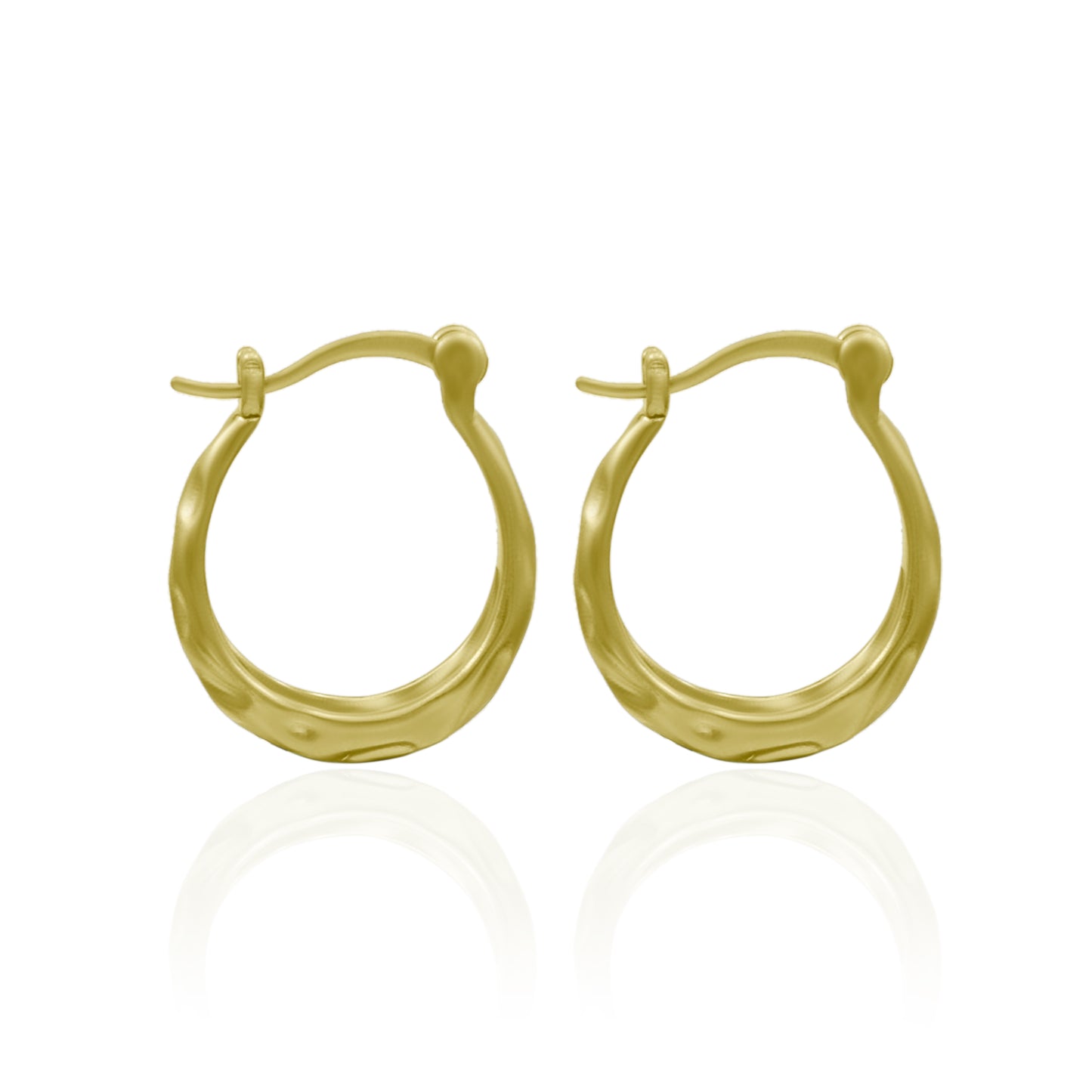 Hammered Bling Hoop Earrings