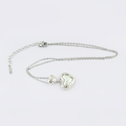 Twin Heart Silver Necklace