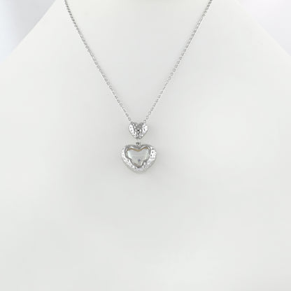 Twin Heart Silver Necklace
