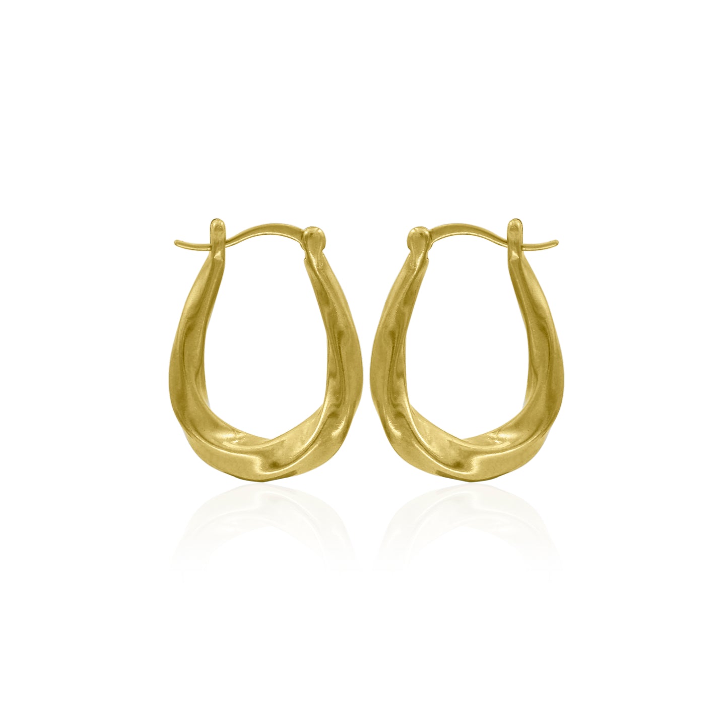 Elongated Twists Hoop Earrings