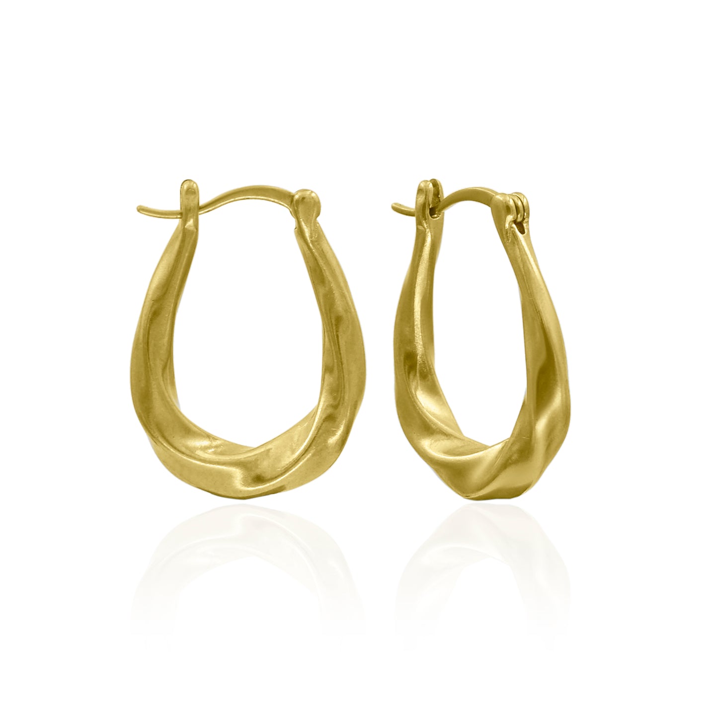 Elongated Twists Hoop Earrings