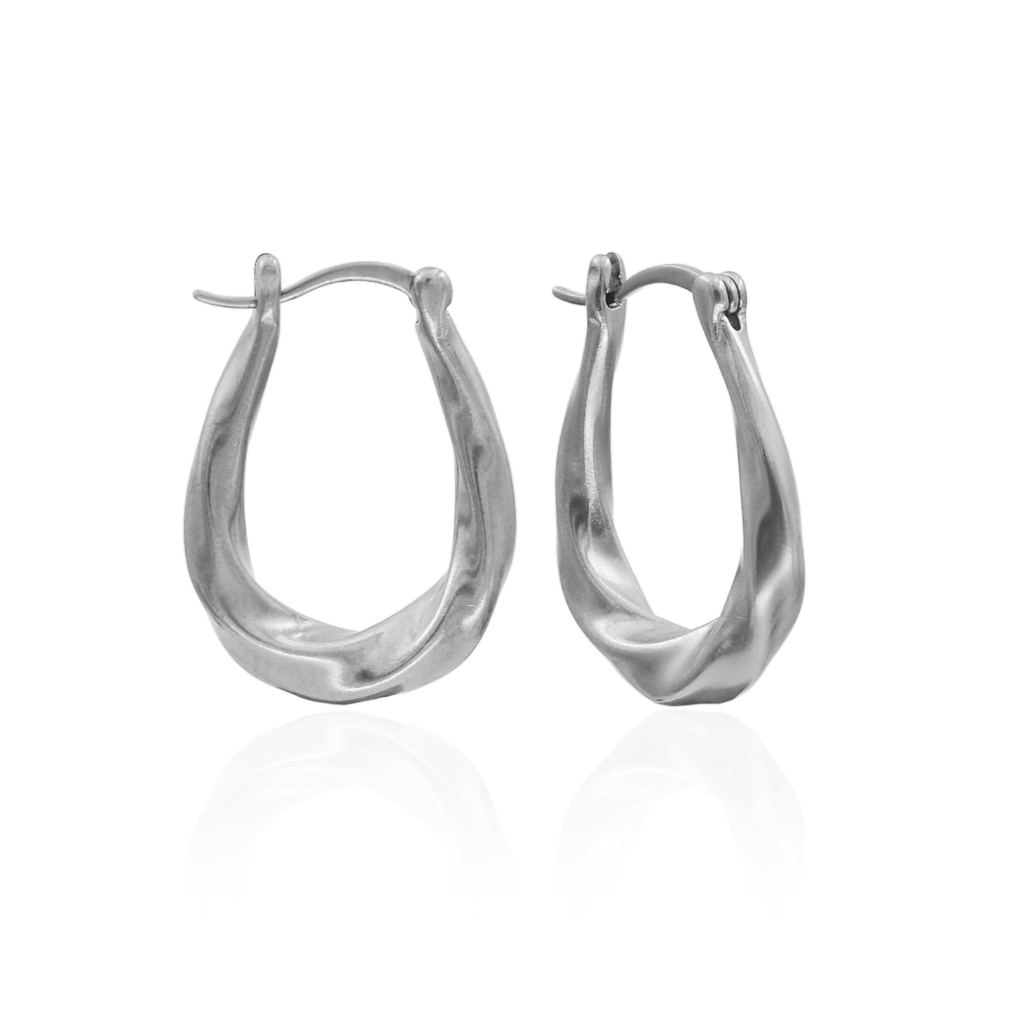 Elongated Twists Hoop Earrings