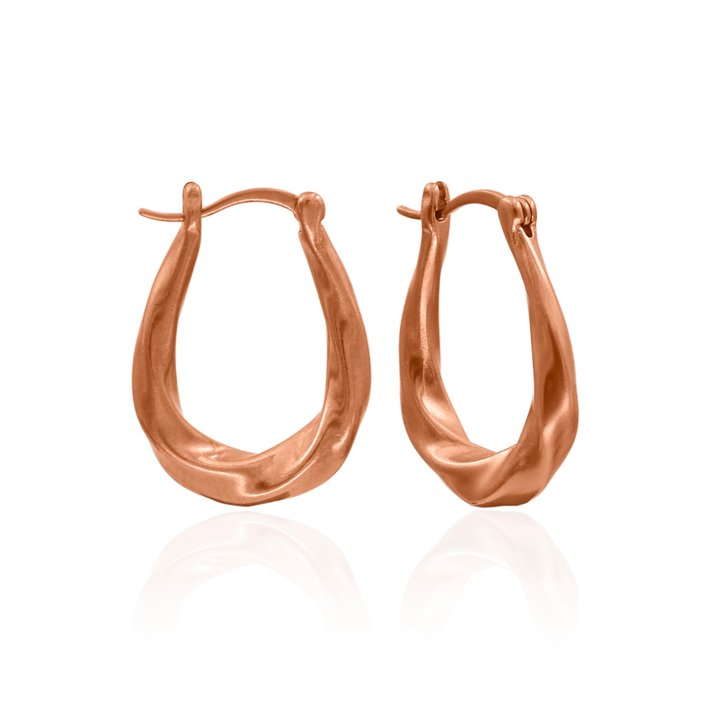 Elongated Twists Hoop Earrings