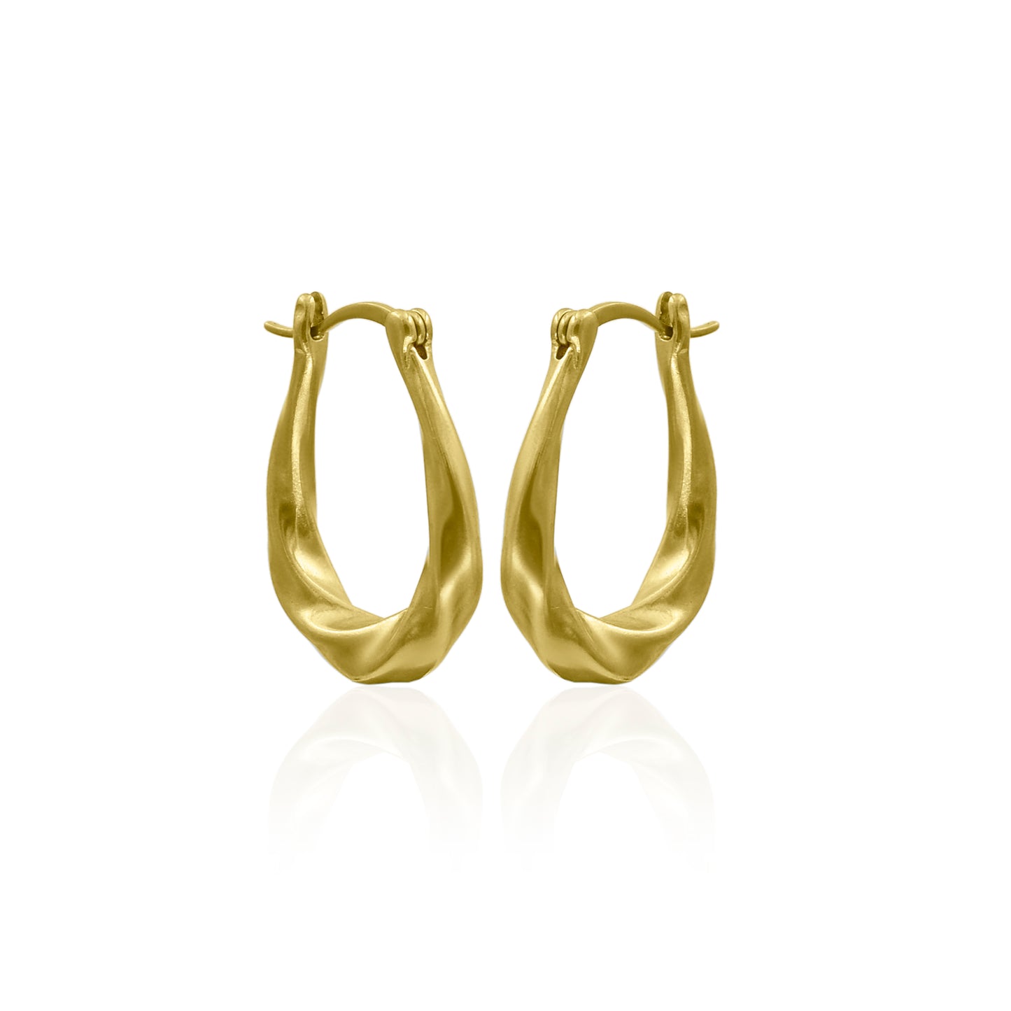 Elongated Twists Hoop Earrings