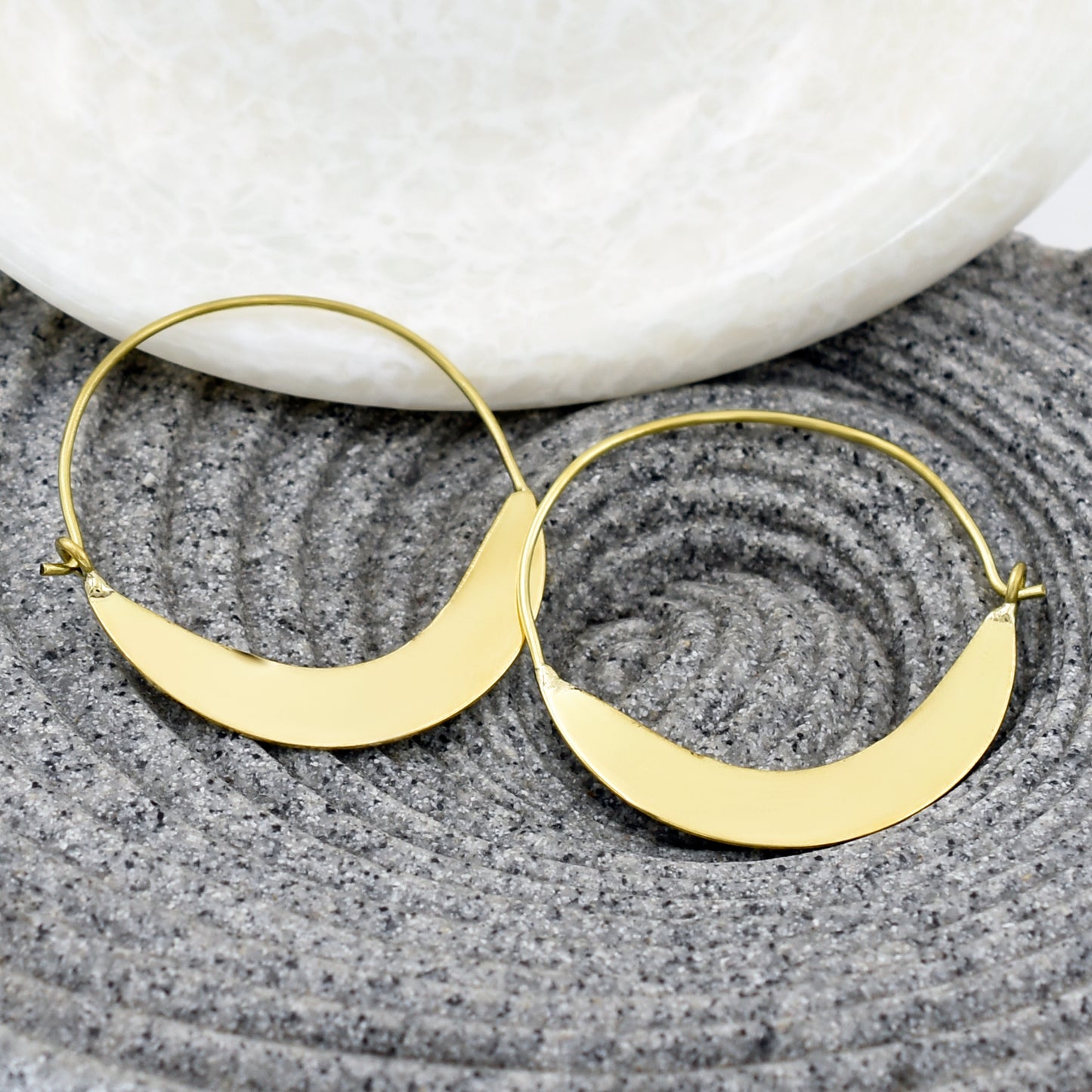 Golden Plate Hoop Earrings