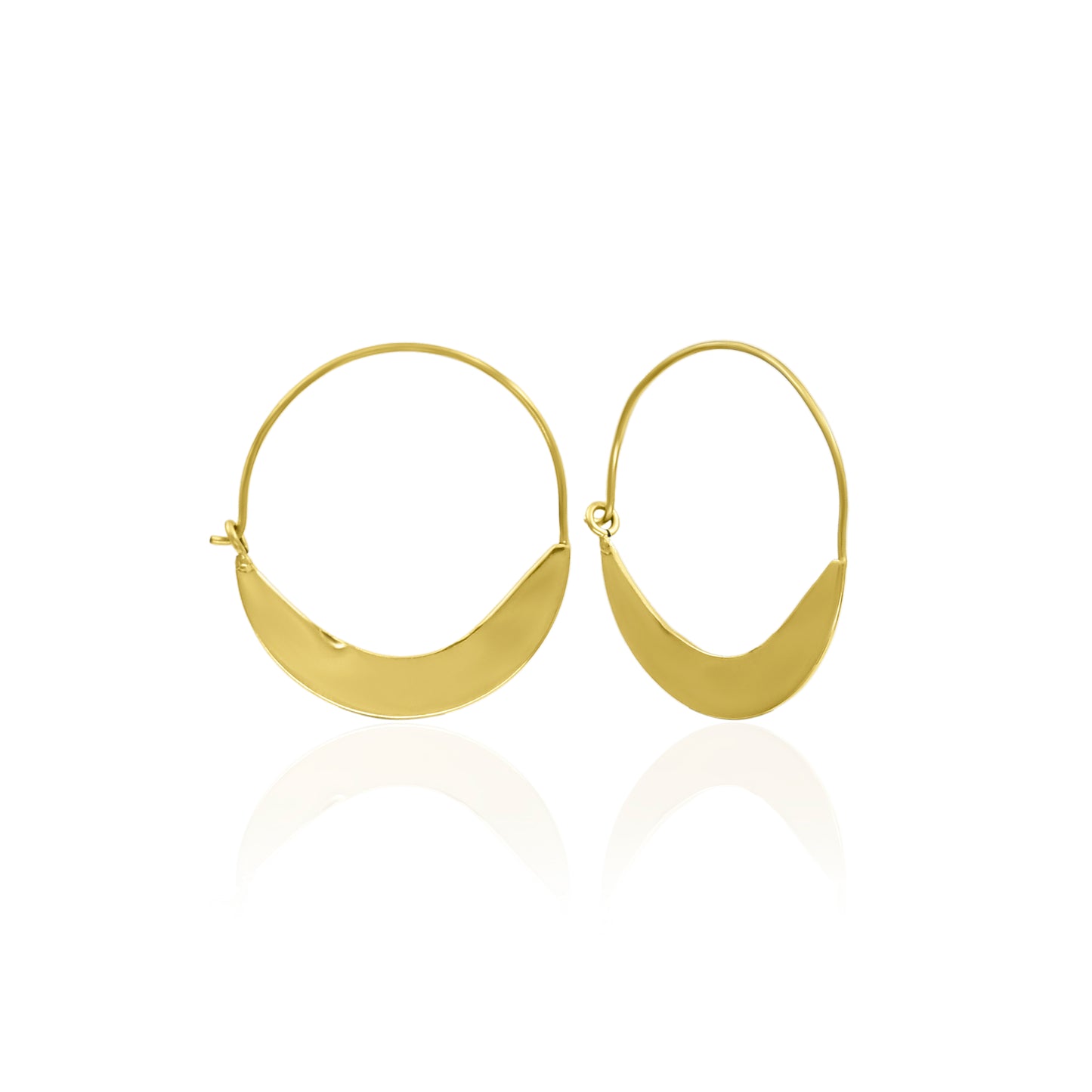 Golden Plate Hoop Earrings