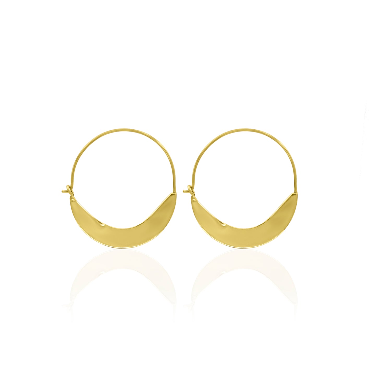 Golden Plate Hoop Earrings