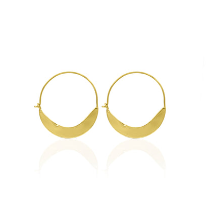 Golden Plate Hoop Earrings