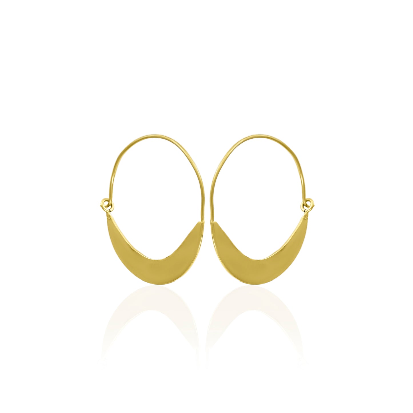 Golden Plate Hoop Earrings