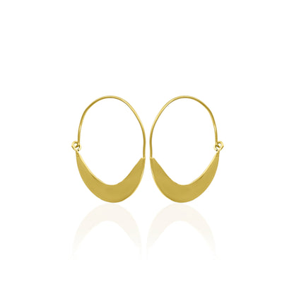 Golden Plate Hoop Earrings