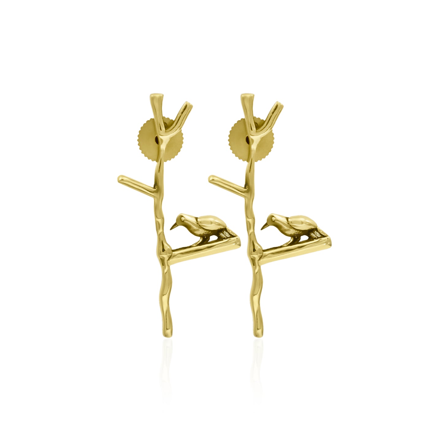 Sparrow On The Tree Stud Earrings