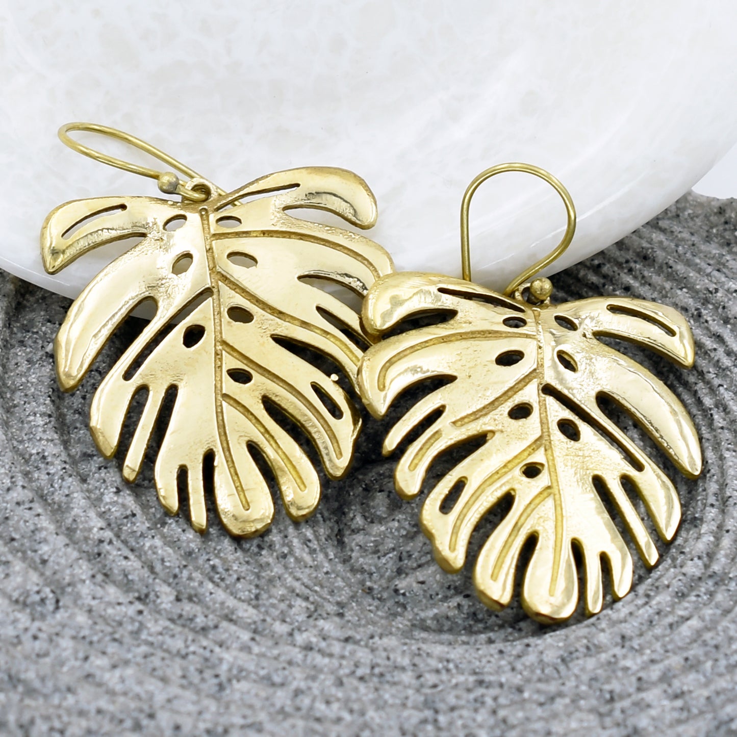 Holes In The Leaf Hook Earrings