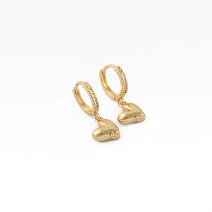 Cherished Heart Hoop Earrings