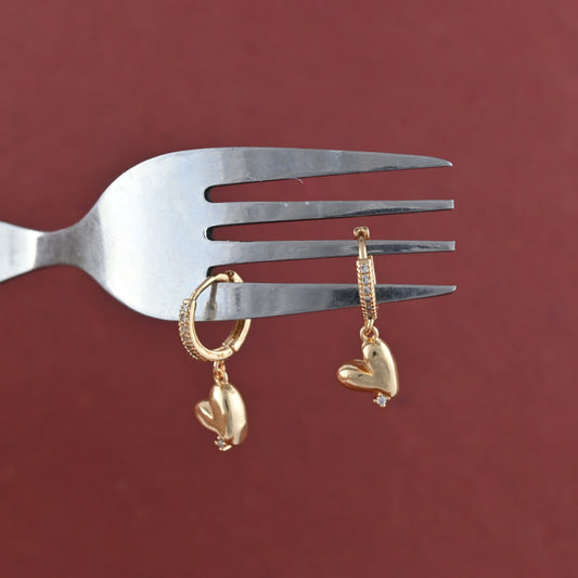 Cherished Heart Hoop Earrings
