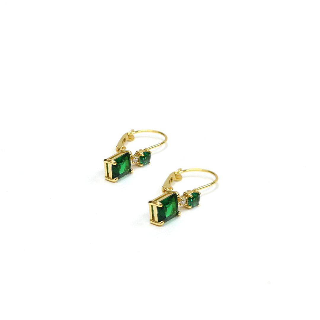 Emerald Élan Hoops Earrings