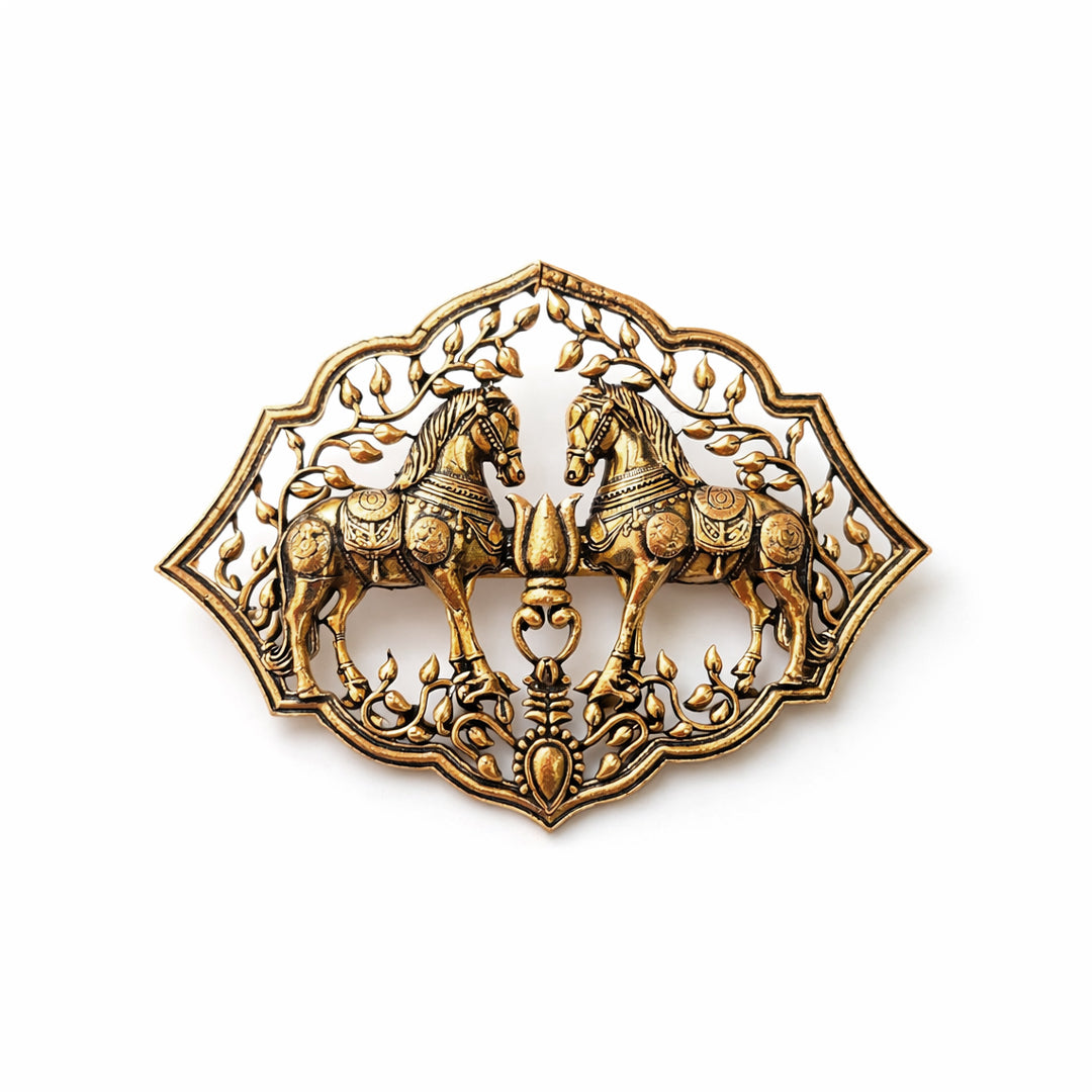 Twin Horse Heritage Brooch